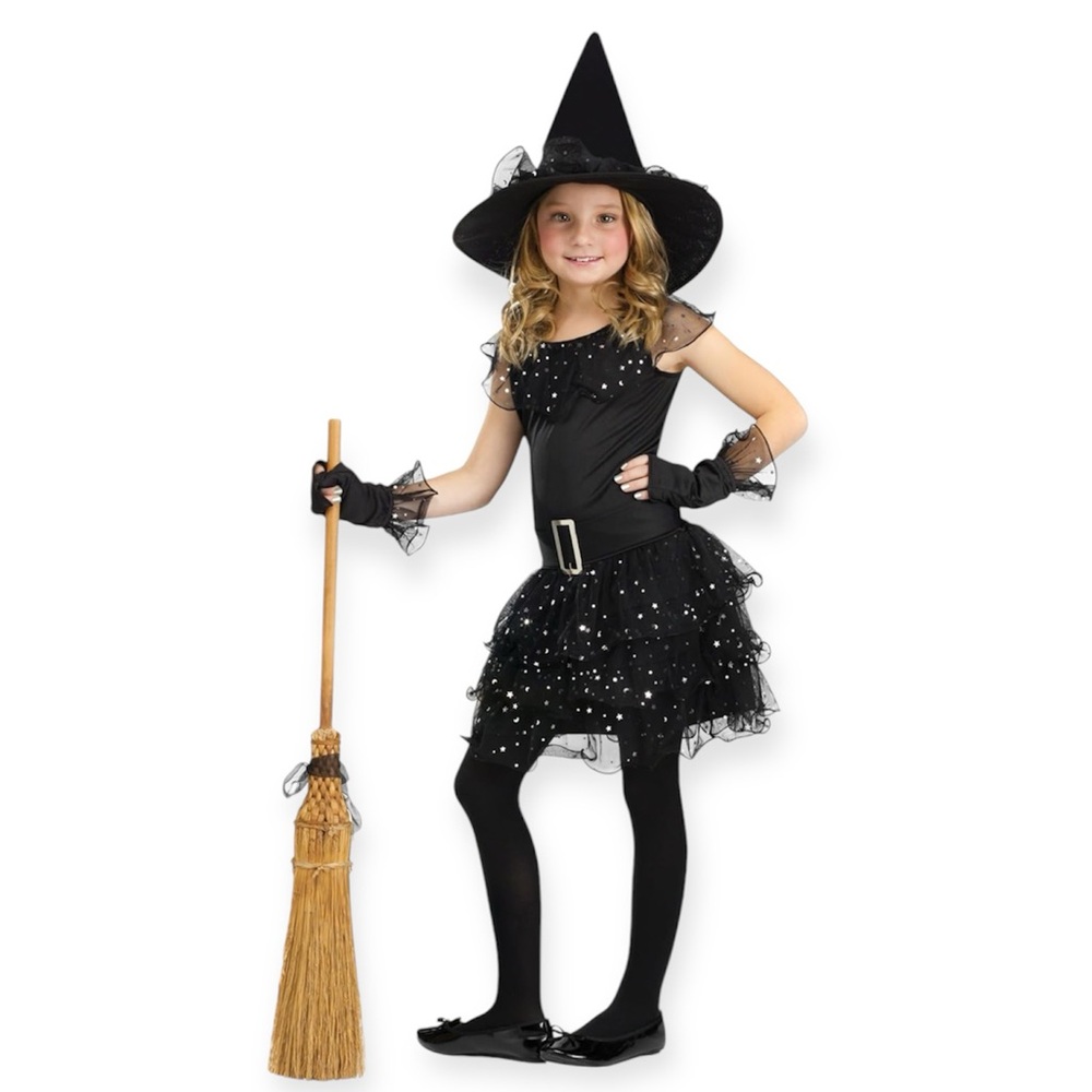 Child sparkle glitter witch costume CM